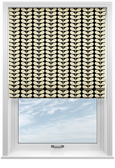 Orla Kiely Solid Stem, Black - Roman Blind